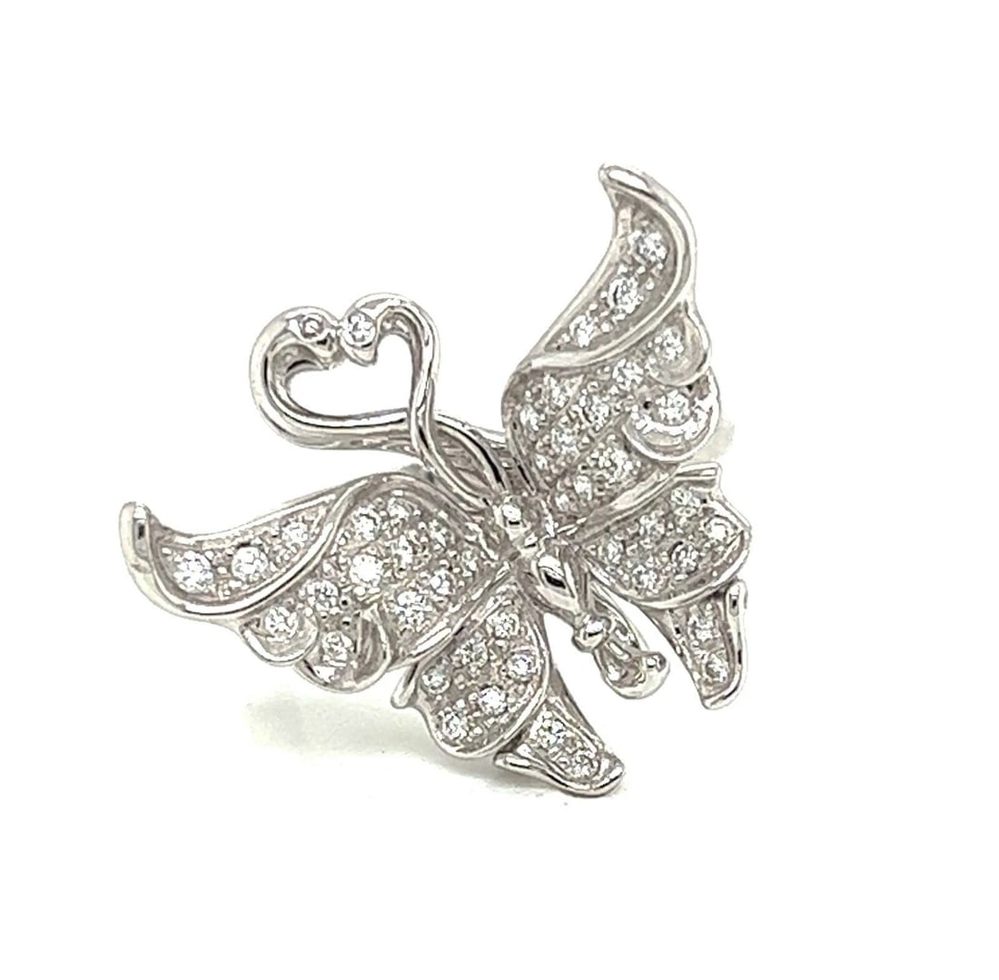 CARRERA Y CARRERA DIAMOND BUTTERFLY 18K WHITE GOLD RING (1 of 2)
