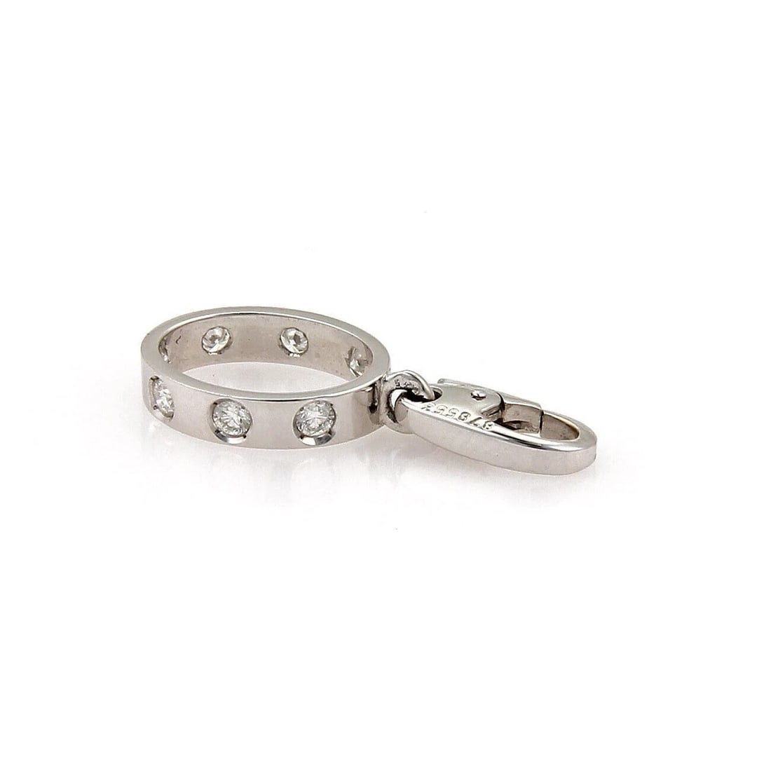 CARTIER LOVE 7 DIAMOND 18K WHITE GOLD MINI OVAL PENDANT (1 of 2)