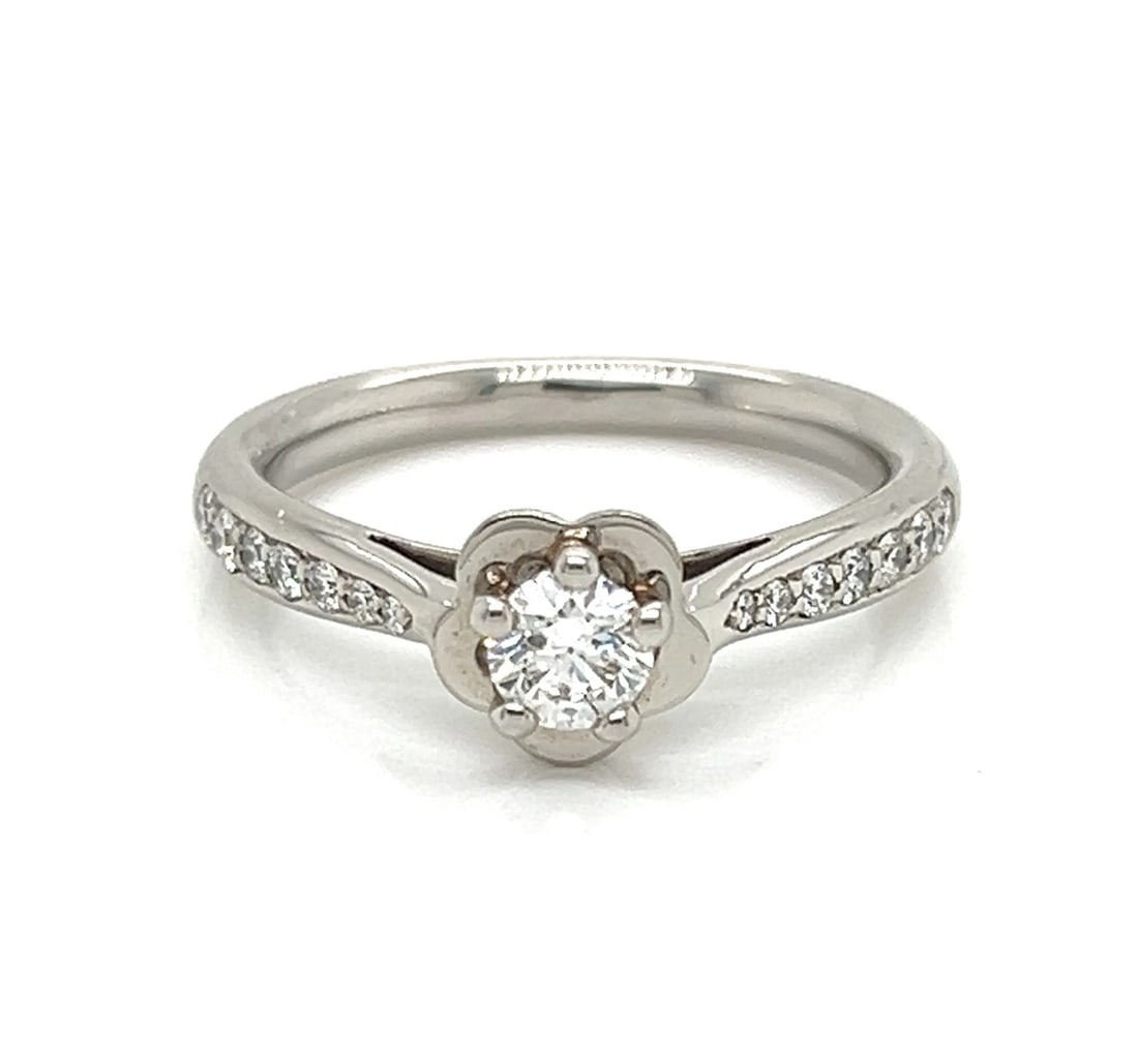 CHANEL CAMELLIA DIAMOND PLATINUM RING (1 of 3)