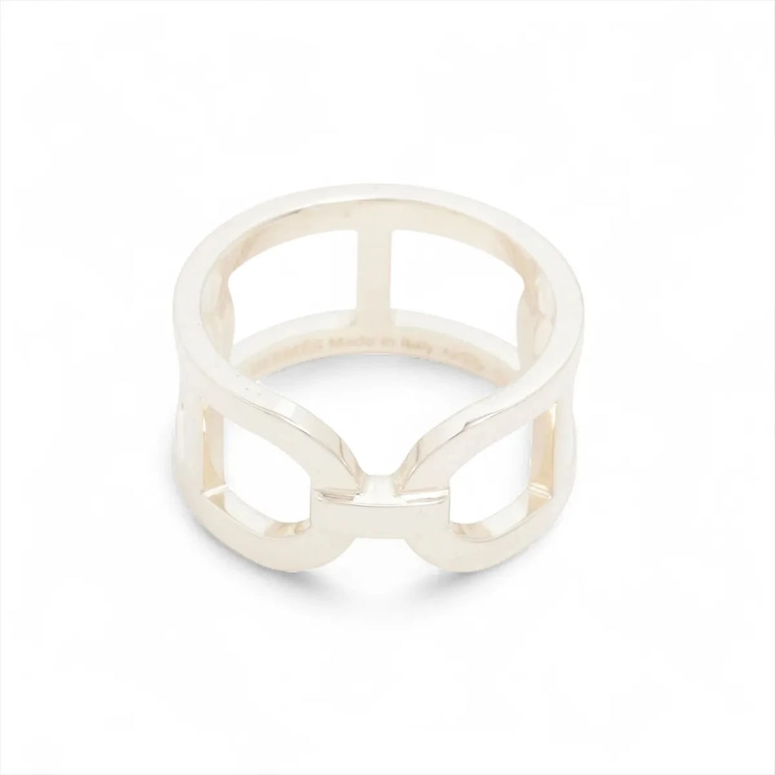 HERMES EVER CHAINE D'ANCRE RING: Hermes Ever Chaine D'Ancre Ring Brand: Hermès Type/Style: Ring Material: 925 Color: Silver Size: 8.25 - 8.5 US Accessories: None Accessories Notice: When purchasing pre-owned goods, please refer to