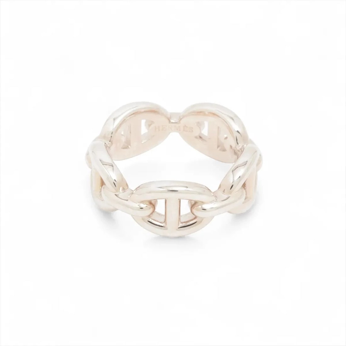 HERMES CHAINE D'ANCRE ENCHAINEERING: Hermes Chaine d'Ancre EnchaineeRing Brand: Hermès Type/Style: Ring Material: 925 Color: Silver Size: 4.75 - 5 US Accessories: None Accessories Notice: When purchasing pre-owned goods, plea