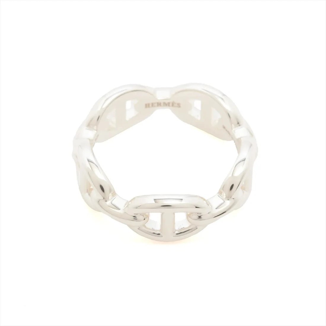 HERMES CHAINE D'ANCRE ENCHAINEERING: Hermes Chaine d'Ancre EnchaineeRing Brand: Hermès Type/Style: Ring Material: 925 Color: Silver Size: 7.25 US Accessories: None Accessories Notice: When purchasing pre-owned goods, please refer to