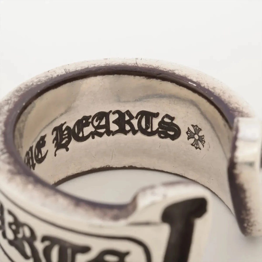 CHROME HEARTS LARGE SCROLL LABEL RING - 3