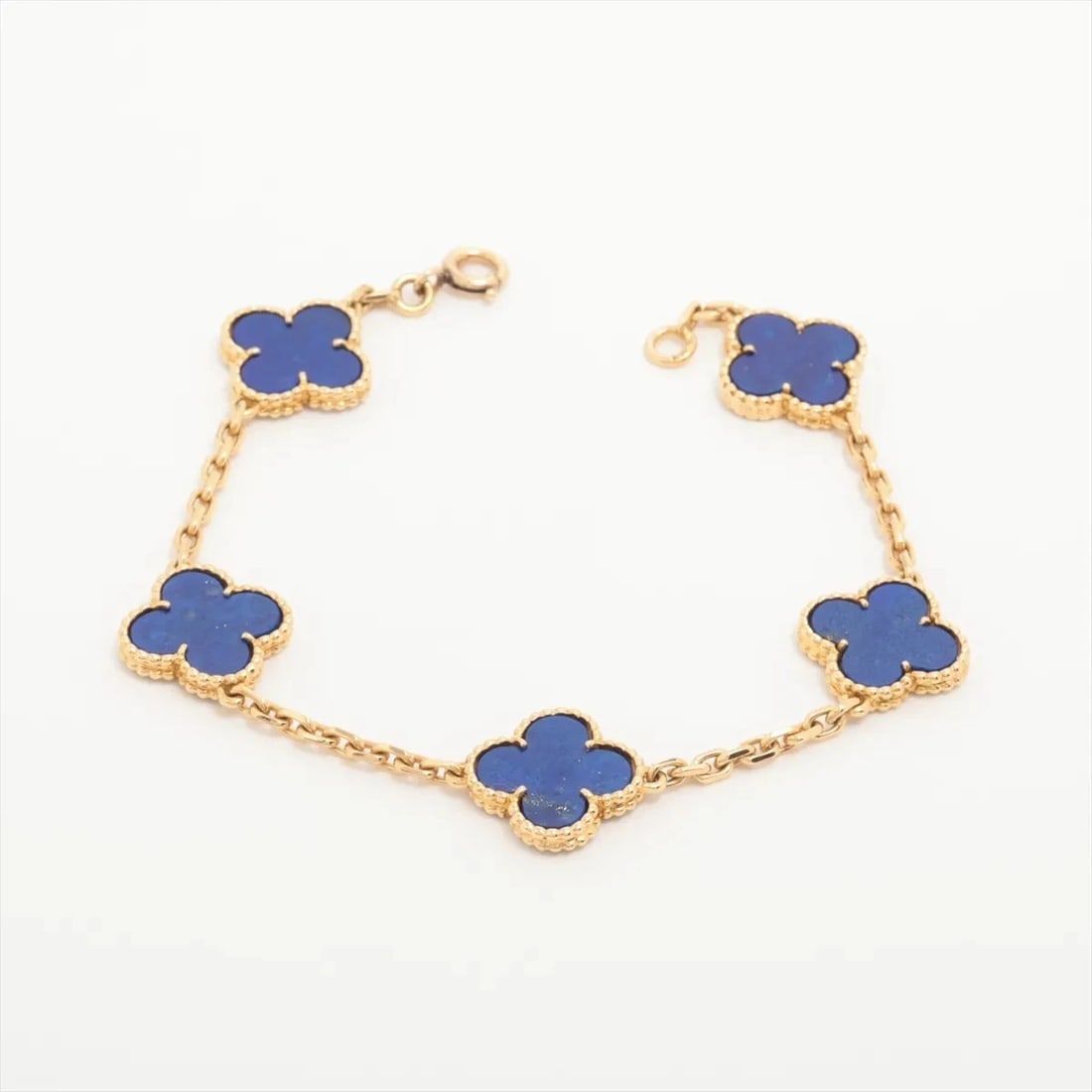 VAN CLEEF & ARPELS ALHAMBRA LAPIS LAZULI BRACELET: Van Cleef & Arpels Alhambra Lapis lazuli Bracelet Brand: Van Cleef & Arpels Type/Style: Bracelet Material: 18Kt(YG) Color: Not Specified Size: (CM) Bracelet length:18.8 (Inch) Bracelet Length:7.4inch