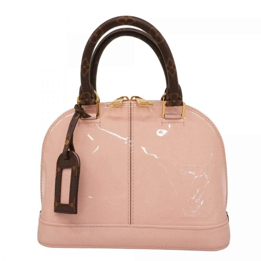 LOUIS VUITTON ALMA BB VERNIS MIROIR HANDBAG: Louis Vuitton Alma BB Vernis Miroir Handbag Brand: Louis Vuitton Type/Style: Handbag Material: None Color: Rose ballerine Size: (HxWxD) 17.5cm x 23cm x 11.5cm / 6.88'' x 9.05'' x 4.52'' Accessorie