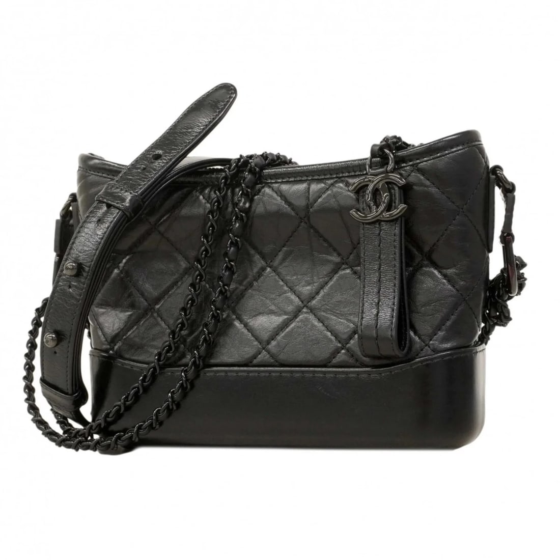 CHANEL MATELASSÉ CHAIN SHOULDER BAG: Chanel Matelassé Chain Shoulder Bag Brand: Chanel Type/Style: Shoulder bag Material: Leather Color: Black Size: (HxWxD) 15cm x 20.5cm x 8cm / 5.9'' x 8.07'' x 3.14'' Accessories: None Acce