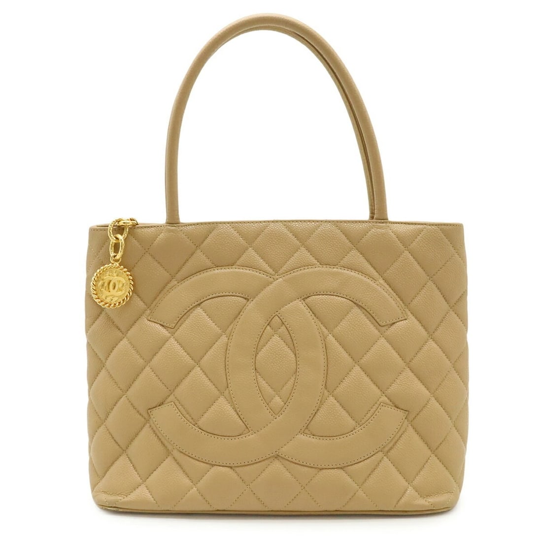 CHANEL MATELASSÉ COCO MARK REISSUE TOTE BAG SHOULDER: CHANEL Matelassé Coco Mark Reissue Tote Bag Shoulder Brand: Chanel Type/Style: Shoulder bag, Tote bag Material: Grained Calfskin Color: Beige Size: (HxWxD) 24cm x 30cm x 15cm / 9.44'' x 11.81'' x 5.9