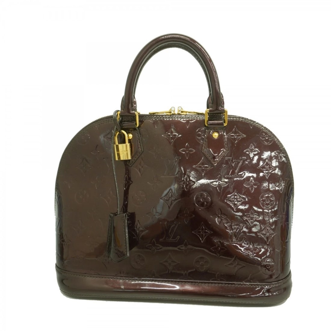 LOUIS VUITTON ALMA PM VERNIS HANDBAG: Louis Vuitton Alma PM Vernis Handbag Brand: Louis Vuitton Type/Style: Handbag Material: None Color: Amarante Size: (HxWxD) 24cm x 31cm x 15cm / 9.44'' x 12.2'' x 5.9'' Accessories: None Ac