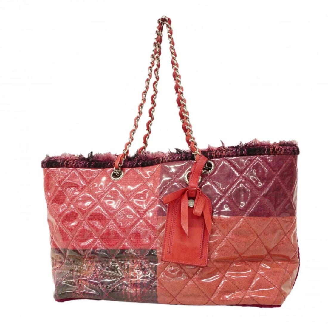 CHANEL TOTE BAG/CHAIN TOTE, PATENT TOILETTE PINK: Chanel Tote Bag/Chain Tote, Patent Toilette Pink Brand: Chanel Type/Style: Tote bag Material: None Color: Pink Size: (HxWxD) 24cm x 35cm x 14.5cm / 9.44'' x 13.77'' x 5.7'' Accessories: None <