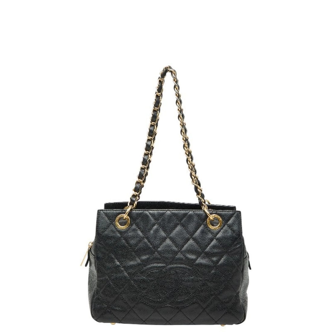CHANEL COCO MARK MATELASSE PTT CHAIN SHOULDER BAG: CHANEL Coco Mark Matelasse PTT Chain Shoulder Bag Brand: Chanel Type/Style: Shoulder bag Material: Grained Calfskin Color: Black Size: (HxWxD) 18cm x 25cm x 14cm / 7.08'' x 9.84'' x 5.51'' Accesso