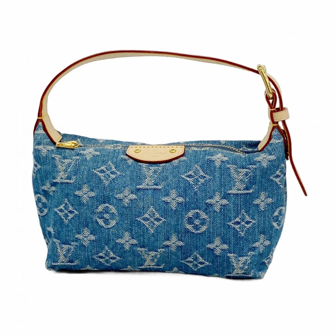 LOUIS VUITTON MONOGRAM DENIM POCHETTE HILLS HANDBAG: Louis Vuitton Monogram Denim Pochette Hills Handbag Brand: Louis Vuitton Type/Style: Handbag Material: None Color: Blue Size: (HxWxD) 13cm x 18cm x 7cm / 5.11'' x 7.08'' x 2.75'' Accessories: None