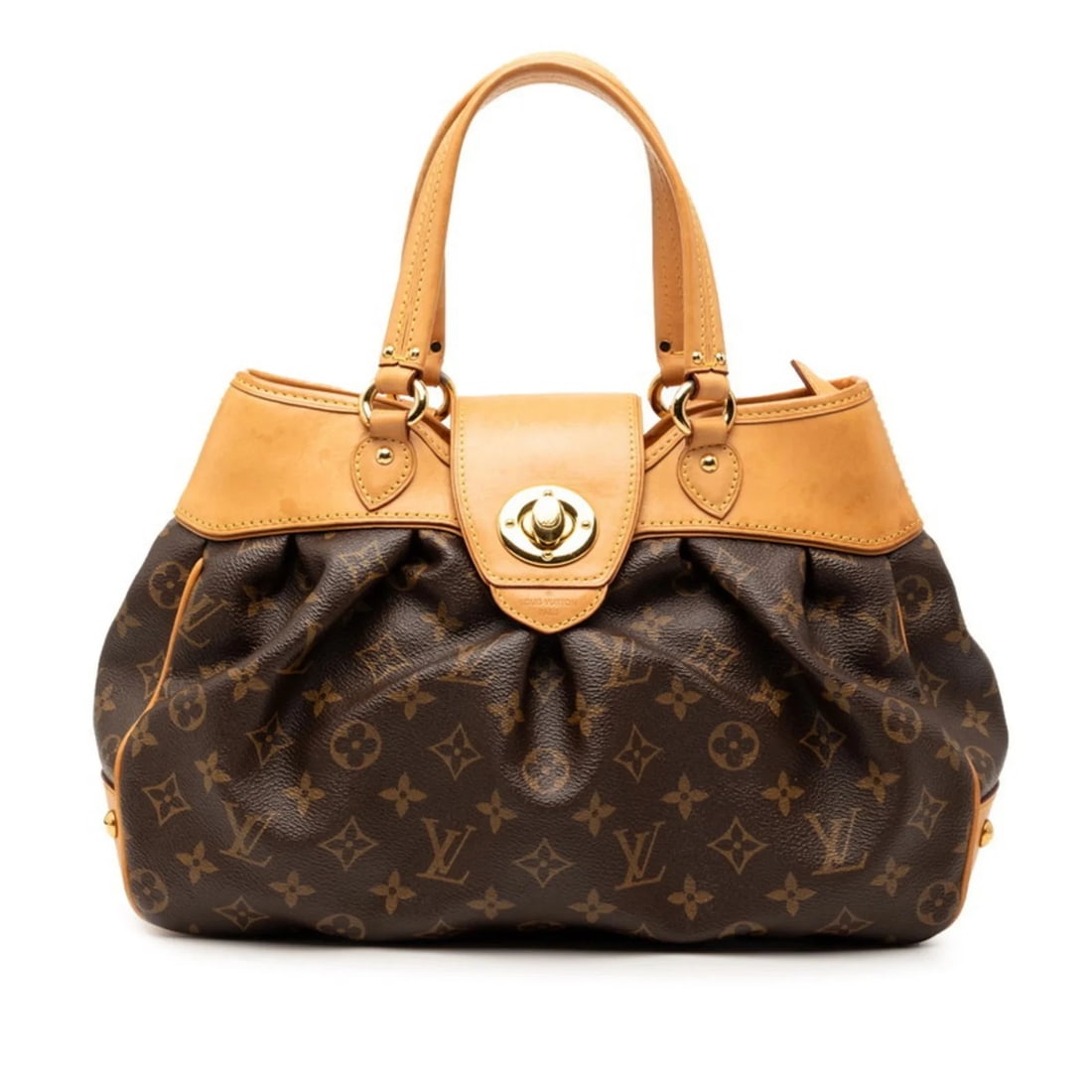 LOUIS VUITTON MONOGRAM BOETIE PM HANDBAG: Louis Vuitton Monogram Boetie PM Handbag Brand: Louis Vuitton Type/Style: Handbag Material: PVC , Leather Color: Brown, Monogram Size: (HxWxD) 21.5cm x 33.5cm x 10.5cm / 8.46'' x 13.18'' x 4.13''