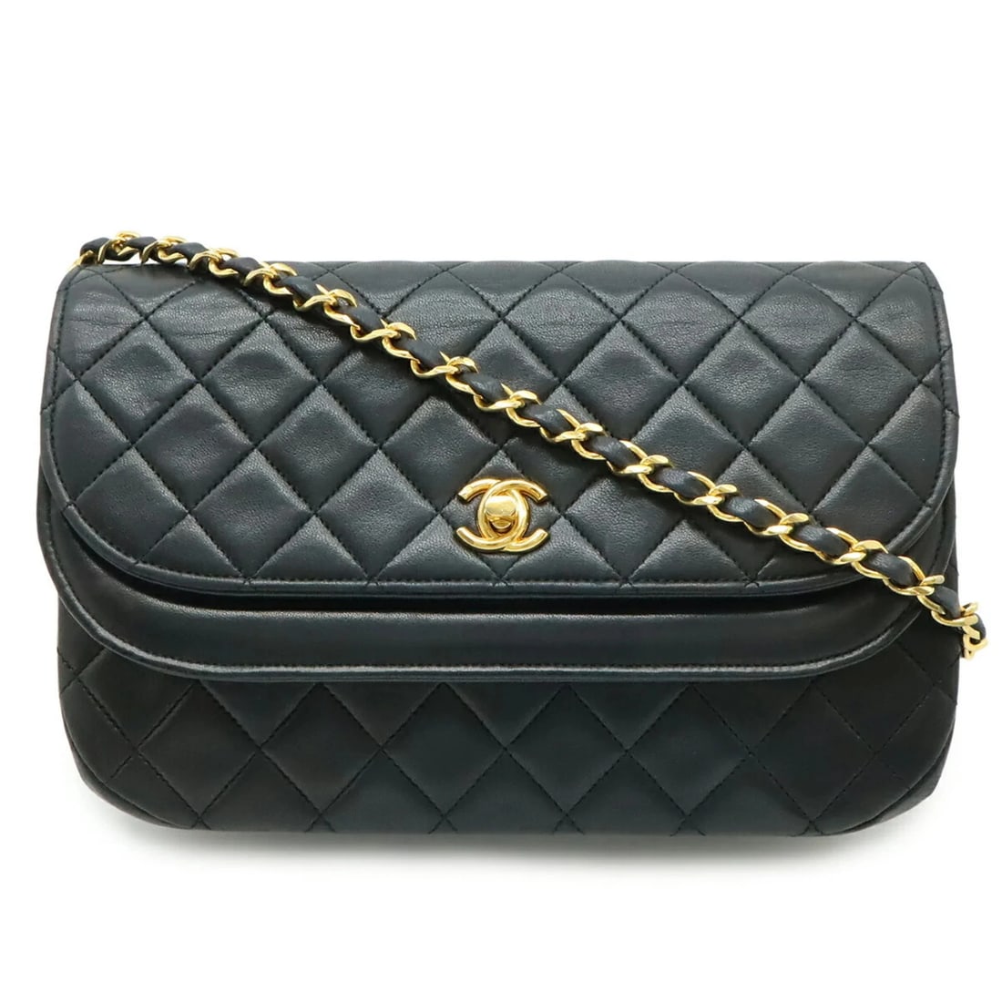 CHANEL MATELASSÉ COCO MARK DOUBLE FLAP CHAIN SHOULDER BAG: CHANEL Matelassé Coco Mark Double Flap Chain Shoulder Bag Brand: Chanel Type/Style: Shoulder bag Material: Leather Color: Black Size: (HxWxD) 16.5cm x 24cm x 6cm / 6.49'' x 9.44'' x 2.36'' Accesso