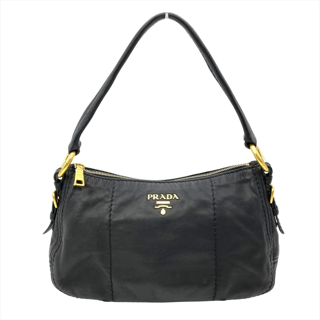 PRADA PRADA ONE-SHOULDER SHOULDER BAG: Prada PRADA One-Shoulder Shoulder Bag Brand: Prada Type/Style: Shoulder bag Material: Leather Color: Black Size: (HxWxD) 17cm x 30cm x 11cm / 6.69'' x 11.81'' x 4.33'' Accessories: None Accessories
