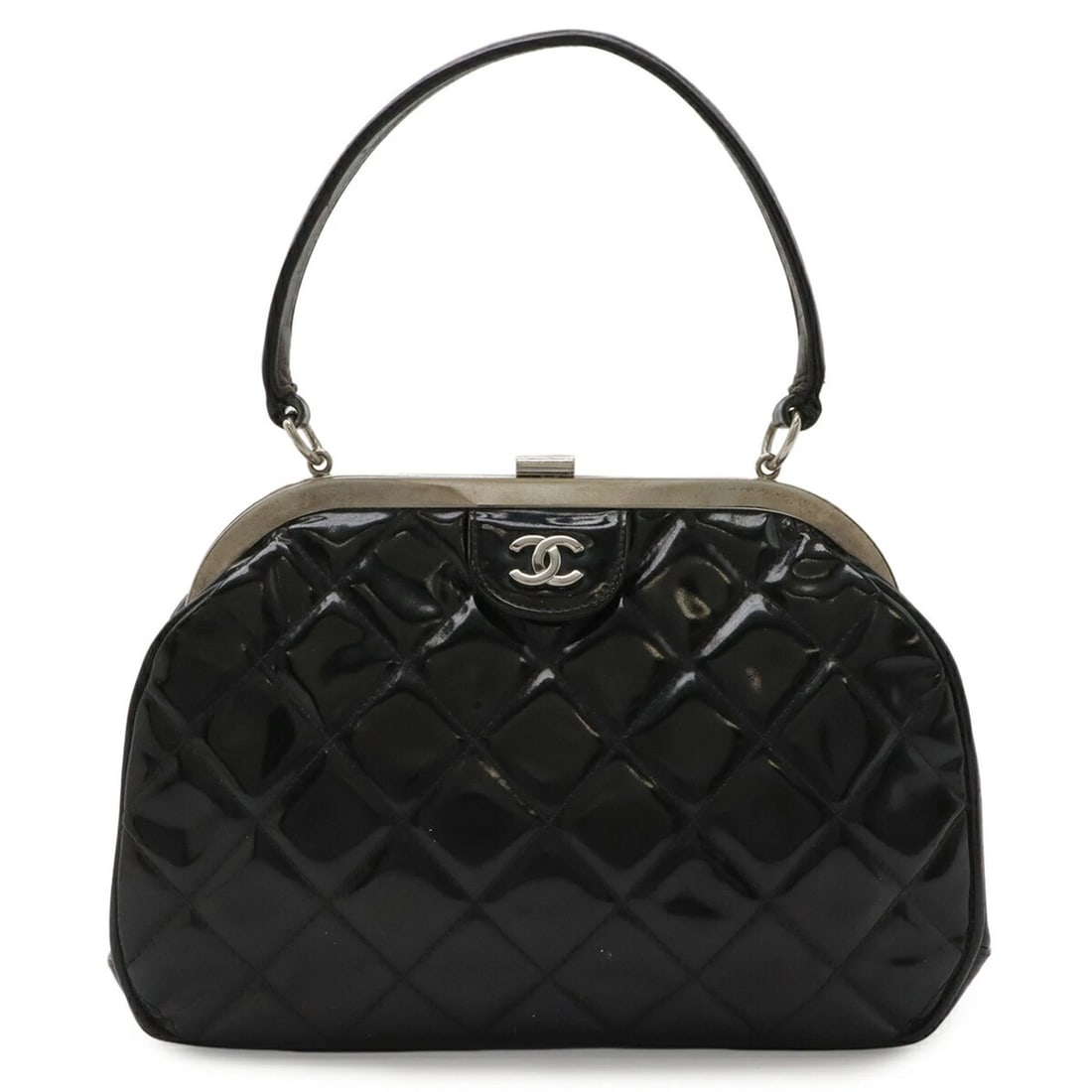 CHANEL MATELASSÉ COCO MARK HANDBAG: CHANEL Matelassé Coco Mark Handbag Brand: Chanel Type/Style: Handbag Material: Ethylen vinyl acetate (EVA) Color: Black Size: (HxWxD) 17cm x 24cm x 5cm / 6.69'' x 9.44'' x 1.96'' Accessories: None