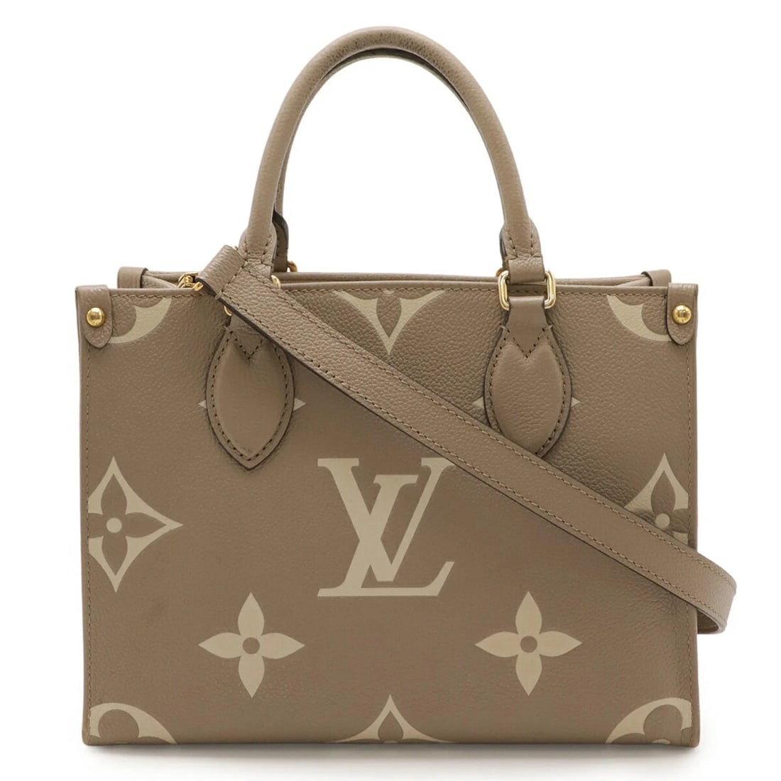 LOUIS VUITTON MONOGRAM EMPREINTE HANDBAG/SHOULDER BAG: LOUIS VUITTON Monogram Empreinte Handbag/Shoulder Bag Brand: Louis Vuitton Type/Style: Handbag, Shoulder bag Material: Monogram Empreinte Color: Tourterelle Size: (HxWxD) 19cm x 25cm x 10.5cm /