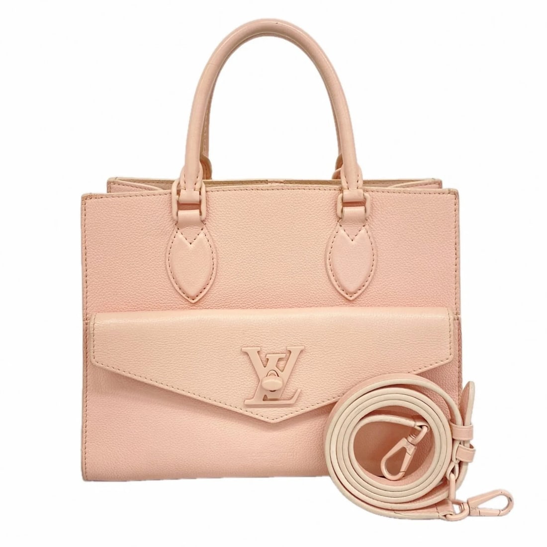 LOUIS VUITTON LOCKME TOTE PM EAU DE ROSE 2-WAY BAG: Louis Vuitton Lockme Tote PM Eau de Rose 2-way bag Brand: Louis Vuitton Type/Style: Handbag Material: None Color: Pink Size: (HxWxD) 21cm x 27.5cm x 12cm / 8.26'' x 10.82'' x 4.72'' Accessories: N