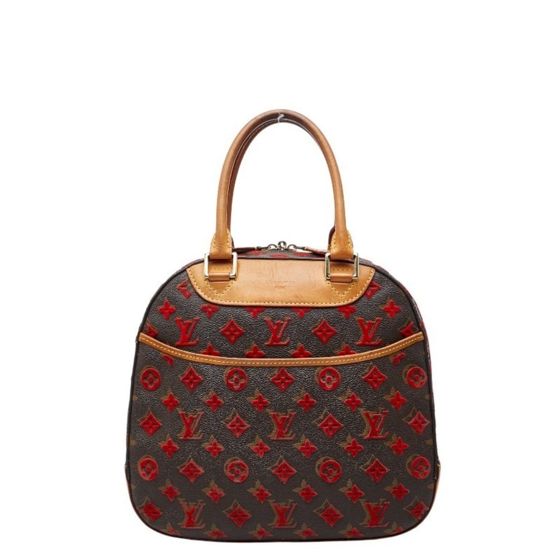 LOUIS VUITTON MONOGRAM TUFTAGE DEAUVILLE CUBE HANDBAG: Louis Vuitton Monogram Tuftage Deauville Cube Handbag Brand: Louis Vuitton Type/Style: Handbag Material: PVC , Leather Color: Brown Size: (HxWxD) 25cm x 26.5cm x 12cm / 9.84'' x 10.43'' x 4.72''