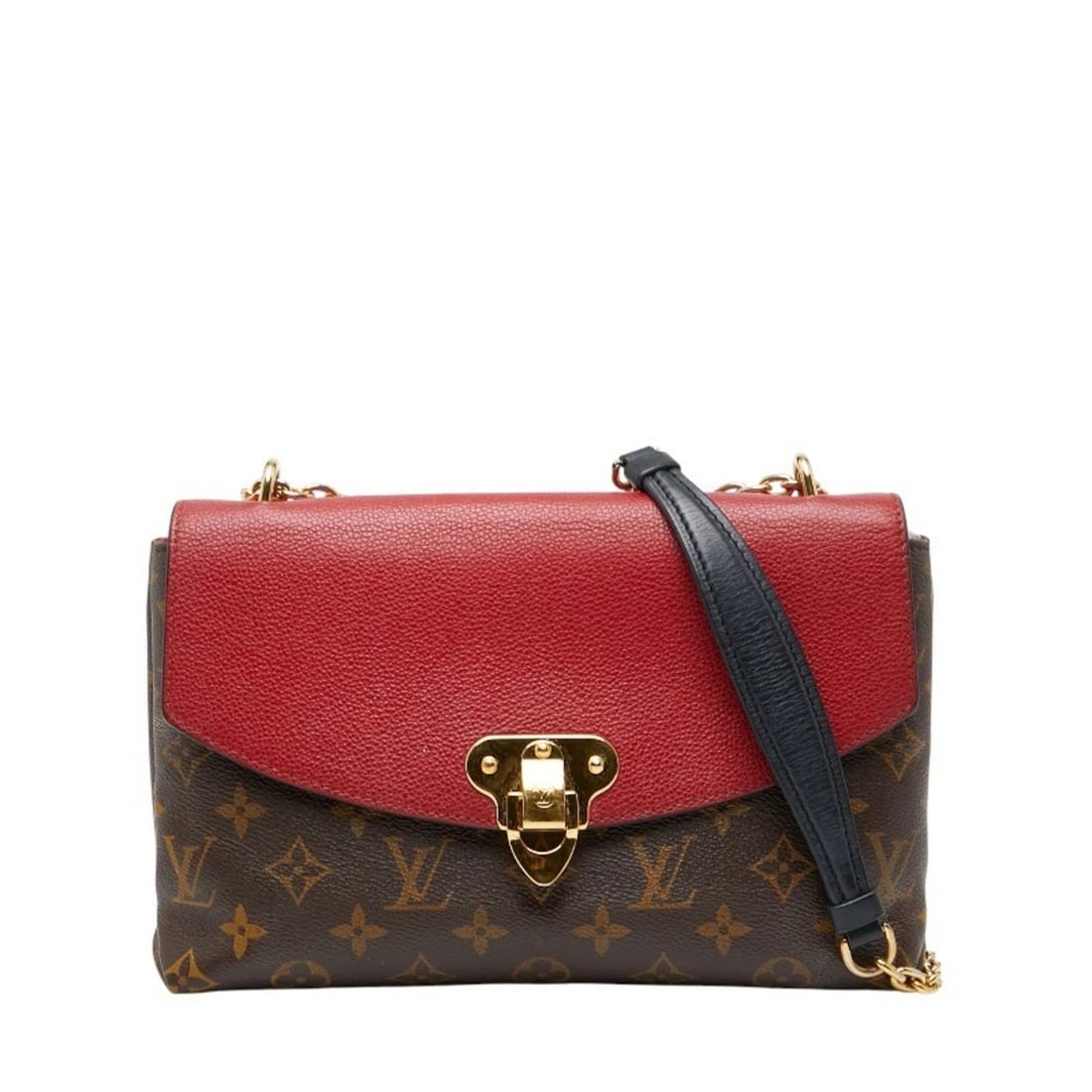 LOUIS VUITTON MONOGRAM SAINT-PLACIDE CHAIN SHOULDER BAG: Louis Vuitton Monogram Saint-Placide Chain Shoulder Bag Brand: Louis Vuitton Type/Style: Shoulder bag Material: PVC , Leather Color: Brown, Cerise, Red color Size: (HxWxD) 16.5cm x 24.5cm x 7cm / 6.49