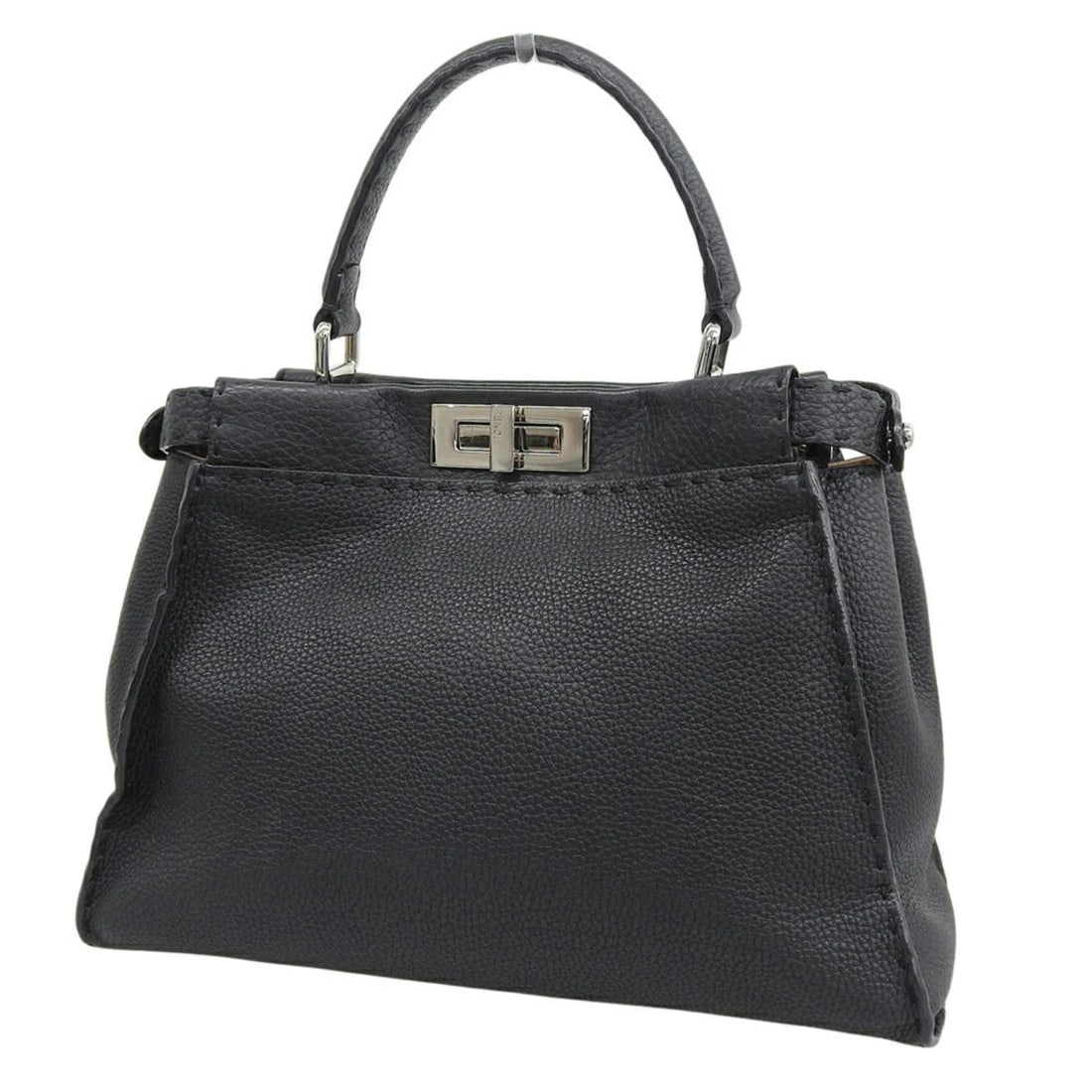 FENDI PEEKABOO MEDIUM SELLERIA HANDBAG LEATHER: Fendi Peekaboo Medium Selleria Handbag Leather Brand: Fendi Type/Style: Handbag Material: Leather Color: Black Size: (HxWxD) 26cm x 34cm x 13.5cm / 10.23'' x 13.38'' x 5.31'' Accessories: None