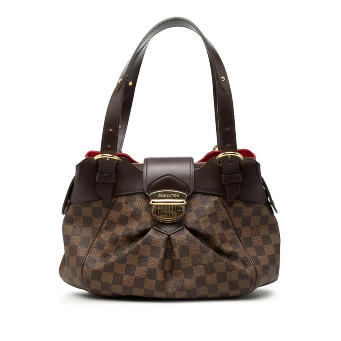 LOUIS VUITTON DAMIER SISTINA PM HANDBAG: Louis Vuitton Damier Sistina PM Handbag Brand: Louis Vuitton Type/Style: Handbag Material: PVC , Leather Color: Brown Size: (HxWxD) 22cm x 35cm x 13cm / 8.66'' x 13.77'' x 5.11'' Accessories: None