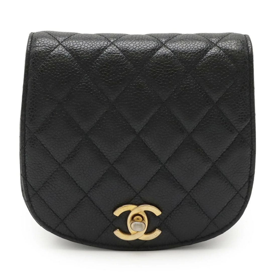 CHANEL MATELASSE BELT BAG, WAIST POUCH: CHANEL Matelasse Belt Bag, Waist Pouch Brand: Chanel Type/Style: Sling bag Material: Grained Calfskin Color: Black Size: (HxWxD) 14.5cm x 14.5cm x 4.5cm / 5.7'' x 5.7'' x 1.77'' Accessories: None