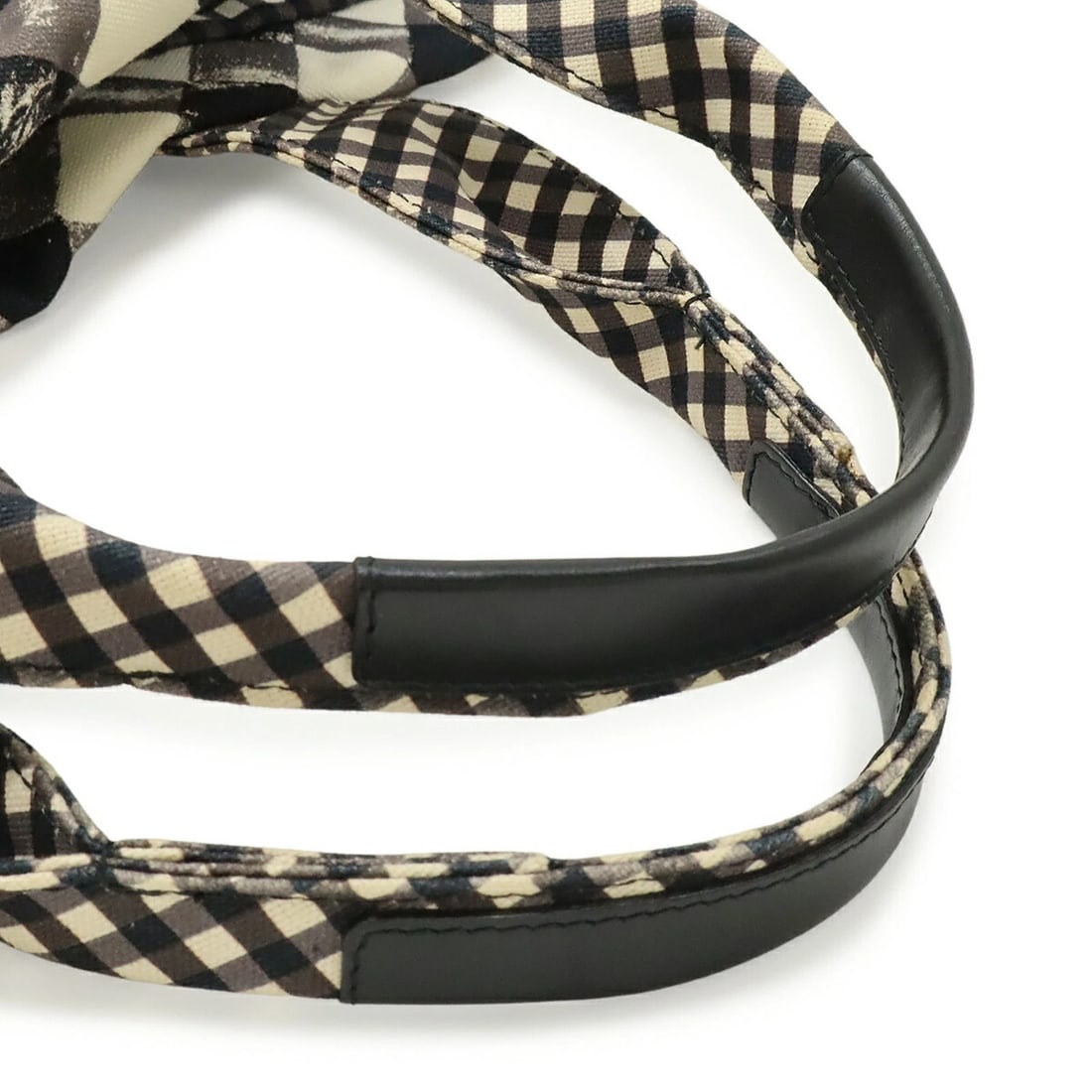 CHANEL COCO MARK GINGHAM CHECK TOTE BAG - 5