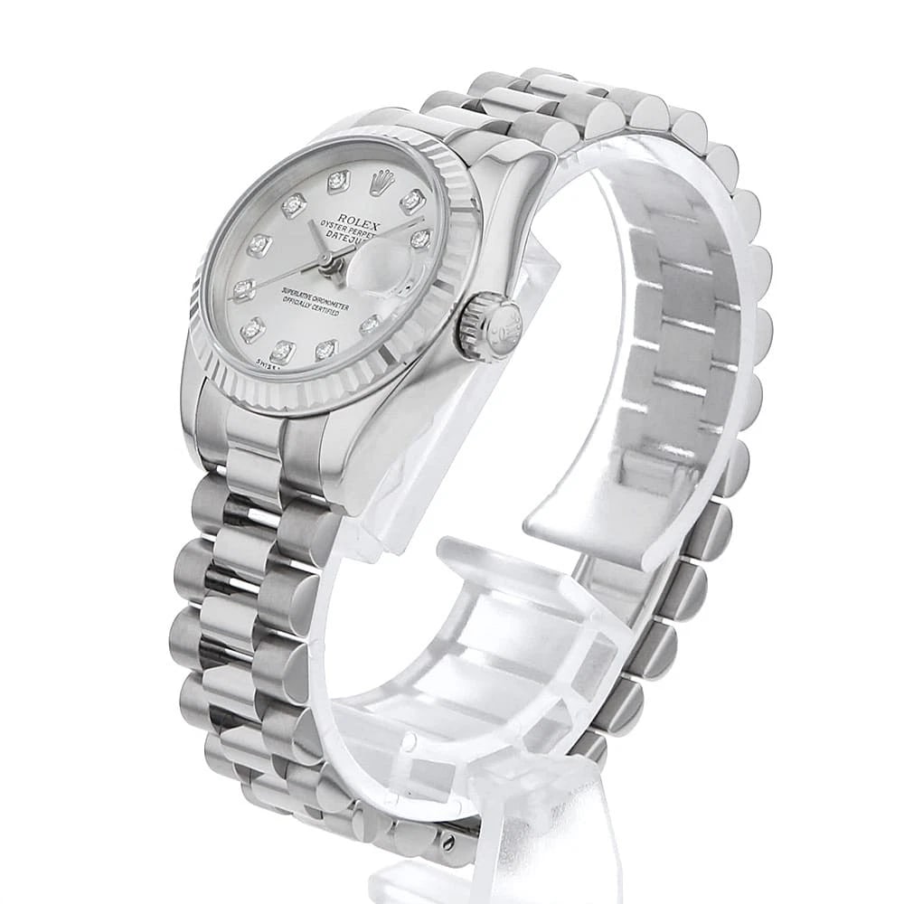 ROLEX DATEJUST DIAMOND SILVER WATCH - 2