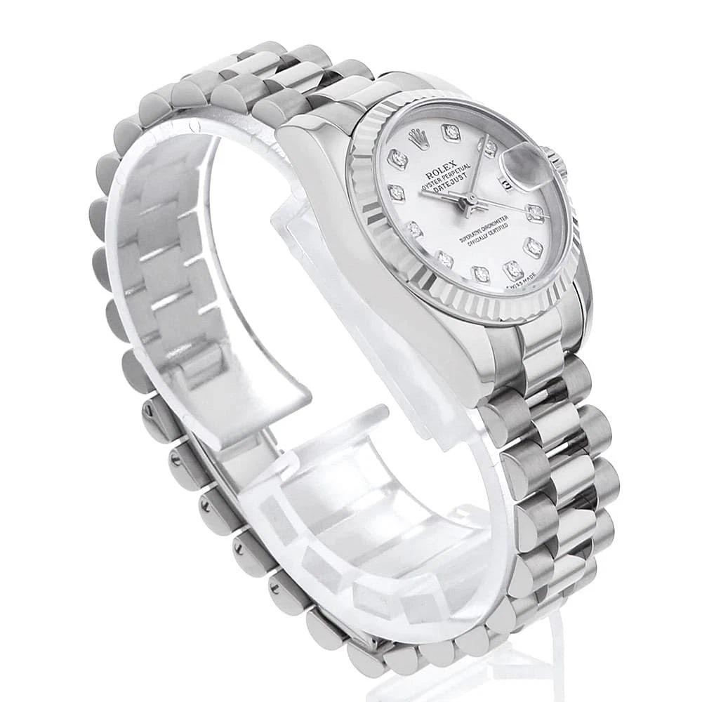 ROLEX DATEJUST DIAMOND SILVER WATCH - 3