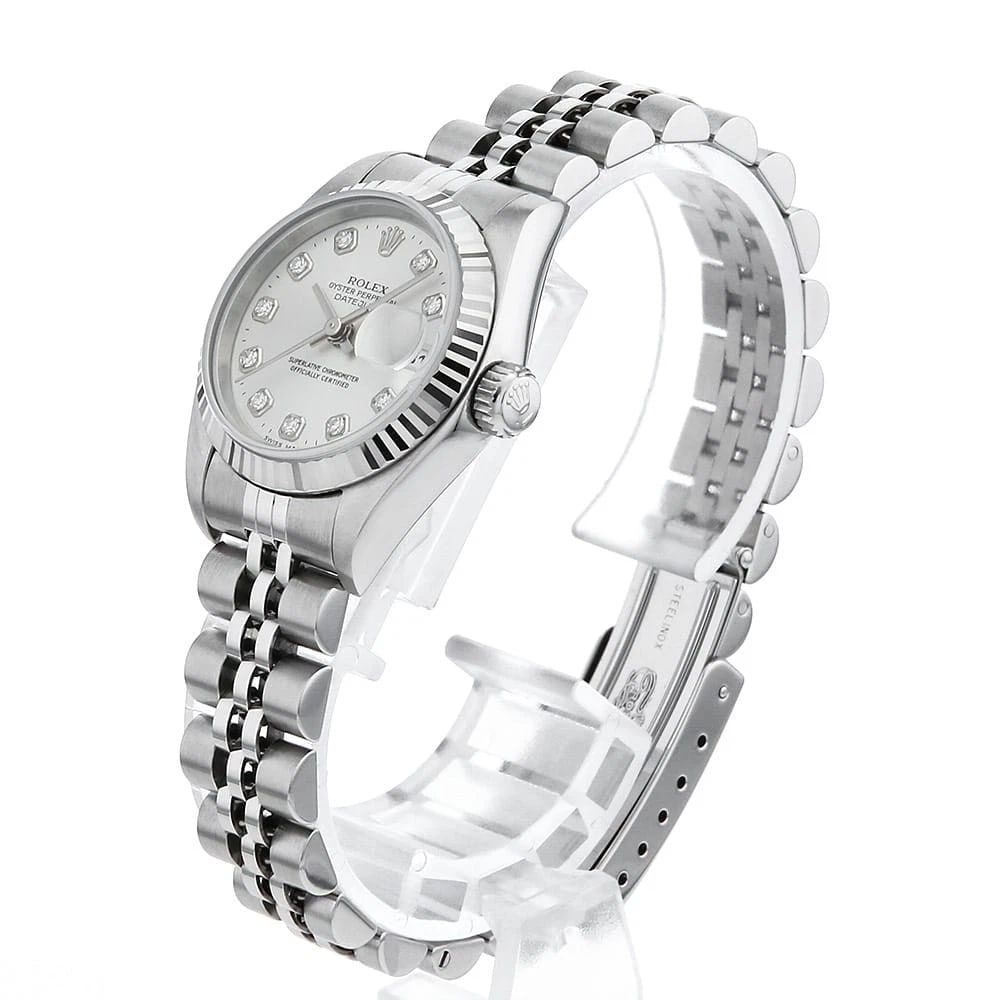ROLEX DATEJUST DIAMOND SILVER WATCH - 2