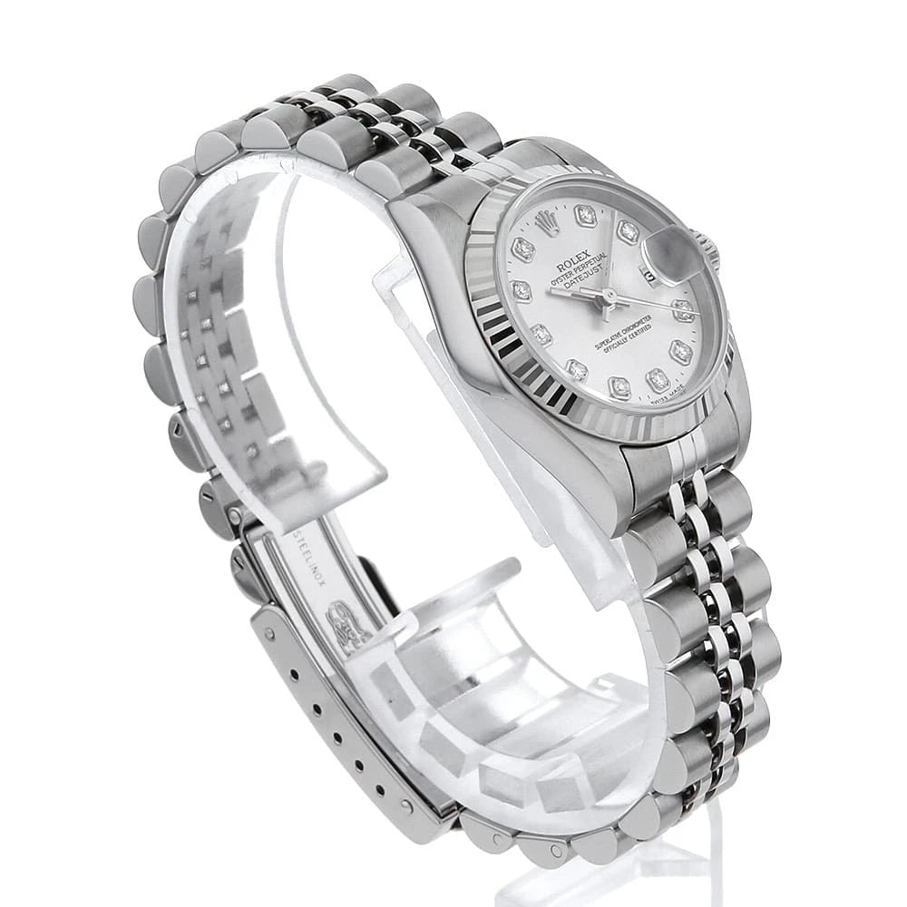 ROLEX DATEJUST DIAMOND SILVER WATCH - 3