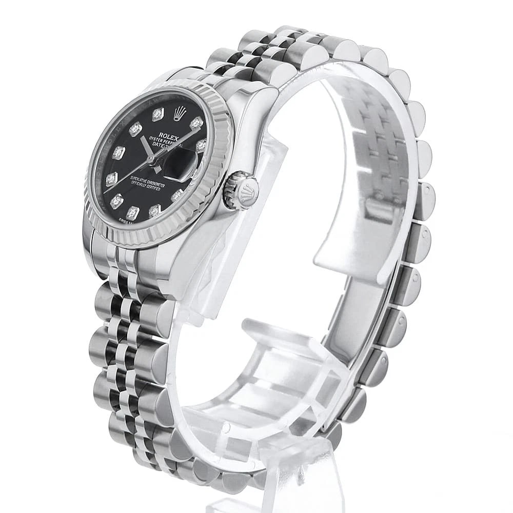 ROLEX DATEJUST DIAMOND BLACK WATCH - 2