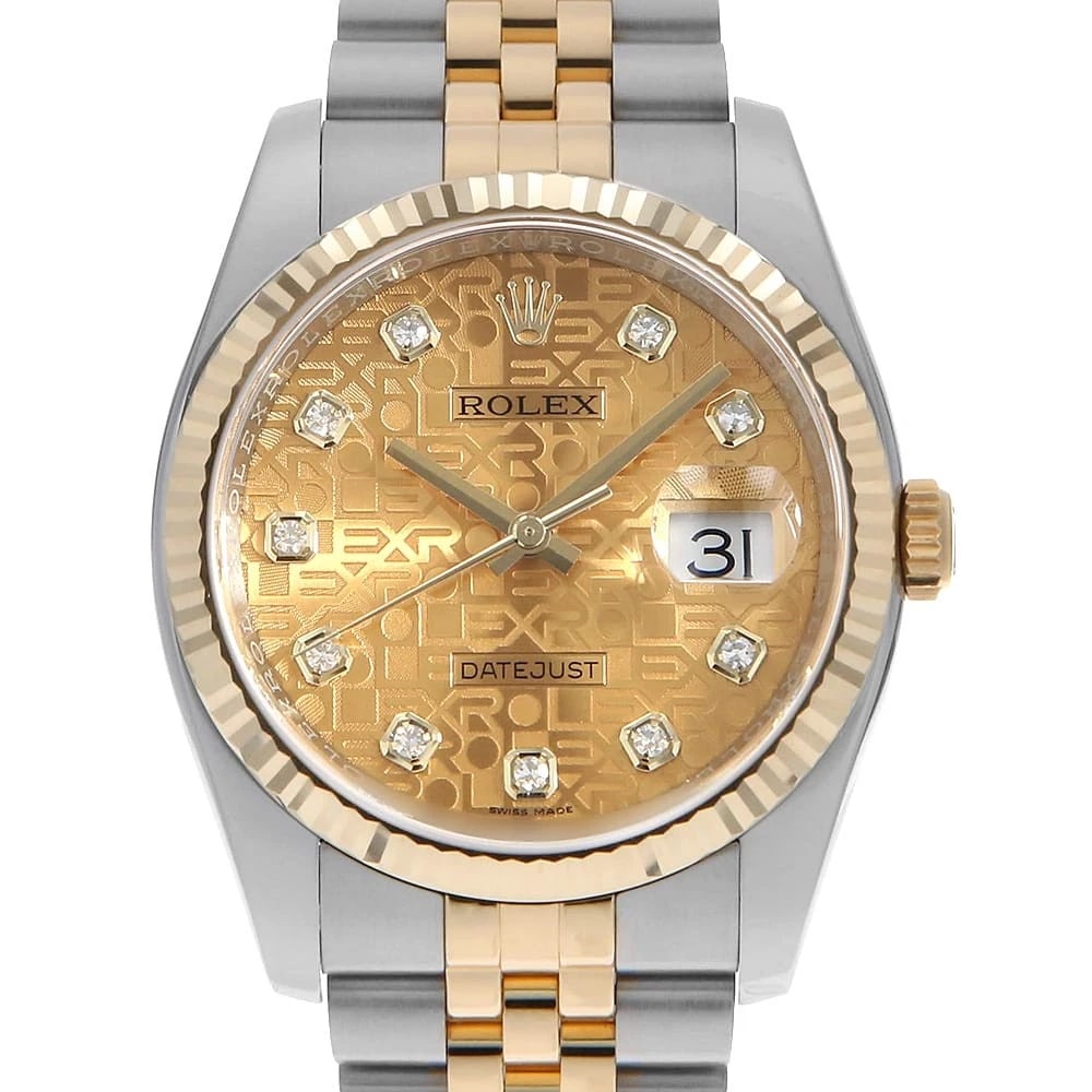 ROLEX DATEJUST DIAMOND CHAMPAGNE CARVING COMPUTER WATCH: ROLEX Datejust Diamond Champagne Carving computer Watch Brand: ROLEX Type: Wrist watch Material: Band Material Stainless Steel/Yellow Gold, Case Material Stainless Steel/Yellow Gold Color: Dial Color 