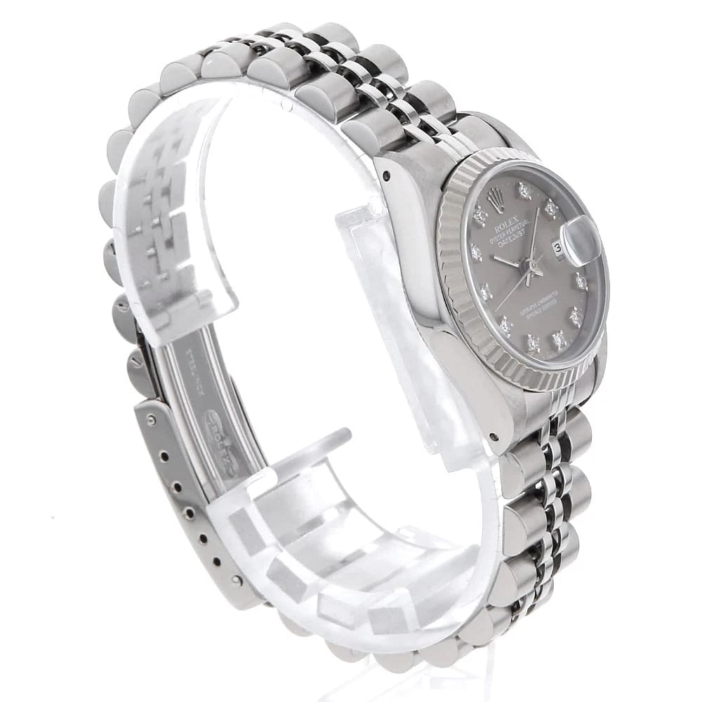 ROLEX DATEJUST DIAMOND GRAY WATCH - 3