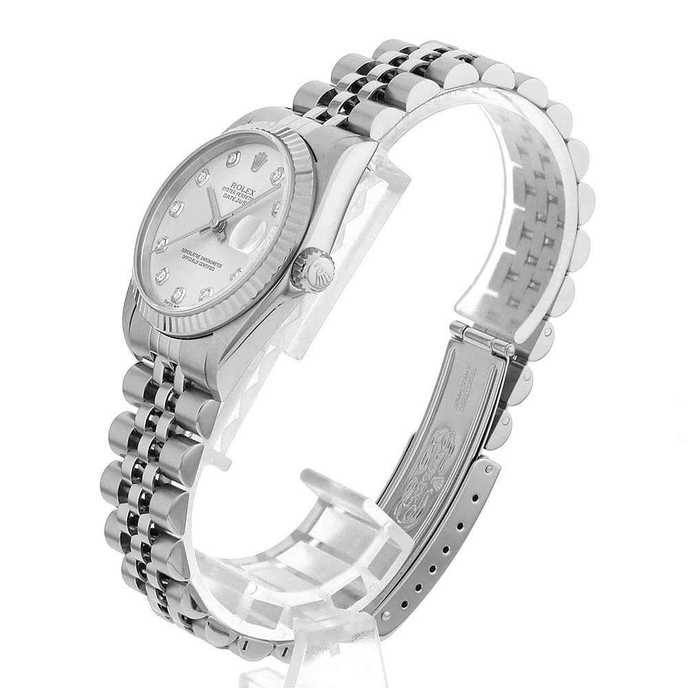 ROLEX DATEJUST DIAMOND SILVER WATCH - 2