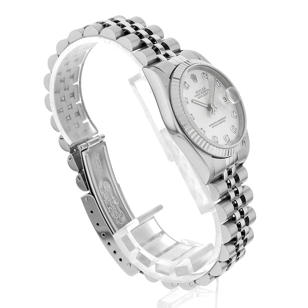 ROLEX DATEJUST DIAMOND SILVER WATCH - 3
