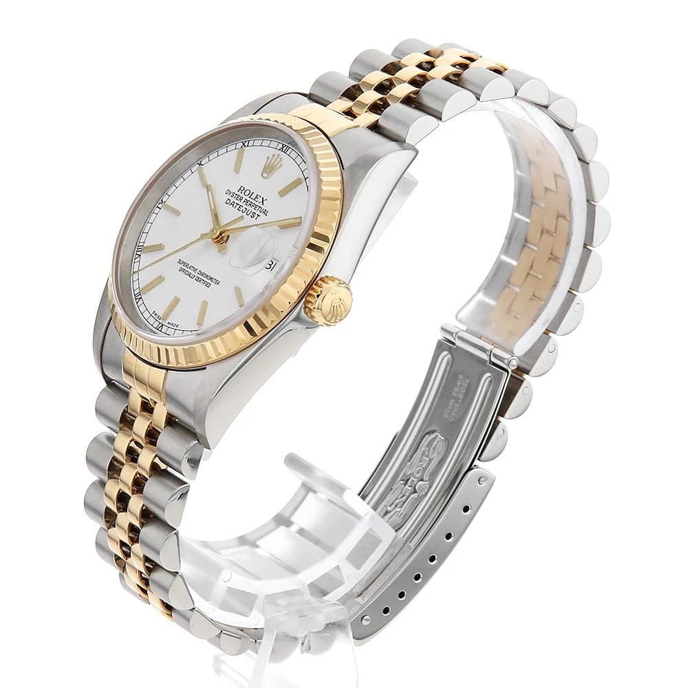 ROLEX DATEJUST WHITE WATCH - 2