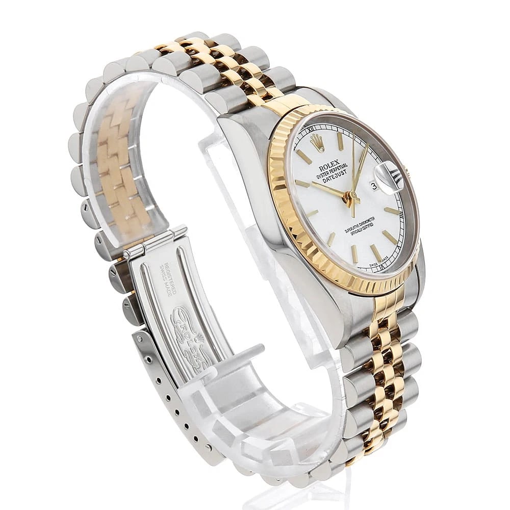 ROLEX DATEJUST WHITE WATCH - 3