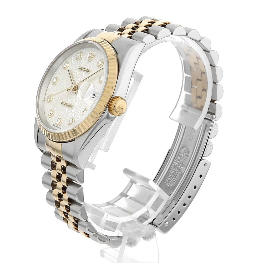 ROLEX DATEJUST DIAMOND SILVER CARVING COMPUTER WATCH - 2