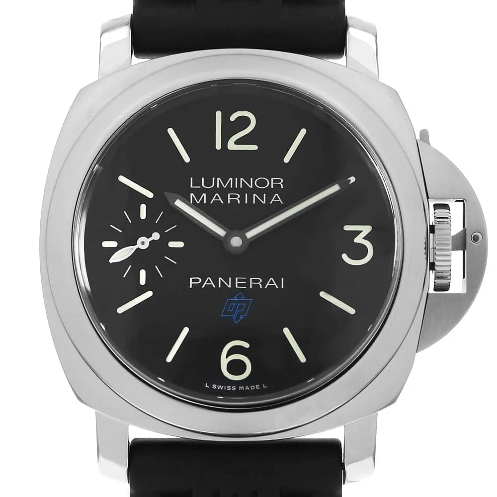 PANERAI LUMINOR MARINA LOGO ACCIAIO WATCH: PANERAI Luminor Marina Logo Acciaio Watch Brand: PANERAI Type: Wrist watch Material: Band Material rubber, Case Material Stainless Steel Color: Dial Color Black Size: Case:W44mm Accessories: None