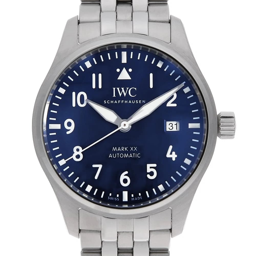IWC PILOT'S WATCH: IWC Pilot's Watch Brand: IWC Type: Wrist watch Material: Band Material Stainless Steel, Case Material Stainless Steel Color: Dial Color Blue Size: Case:W40mm Circumference of Wrist:18cm Accessories:
