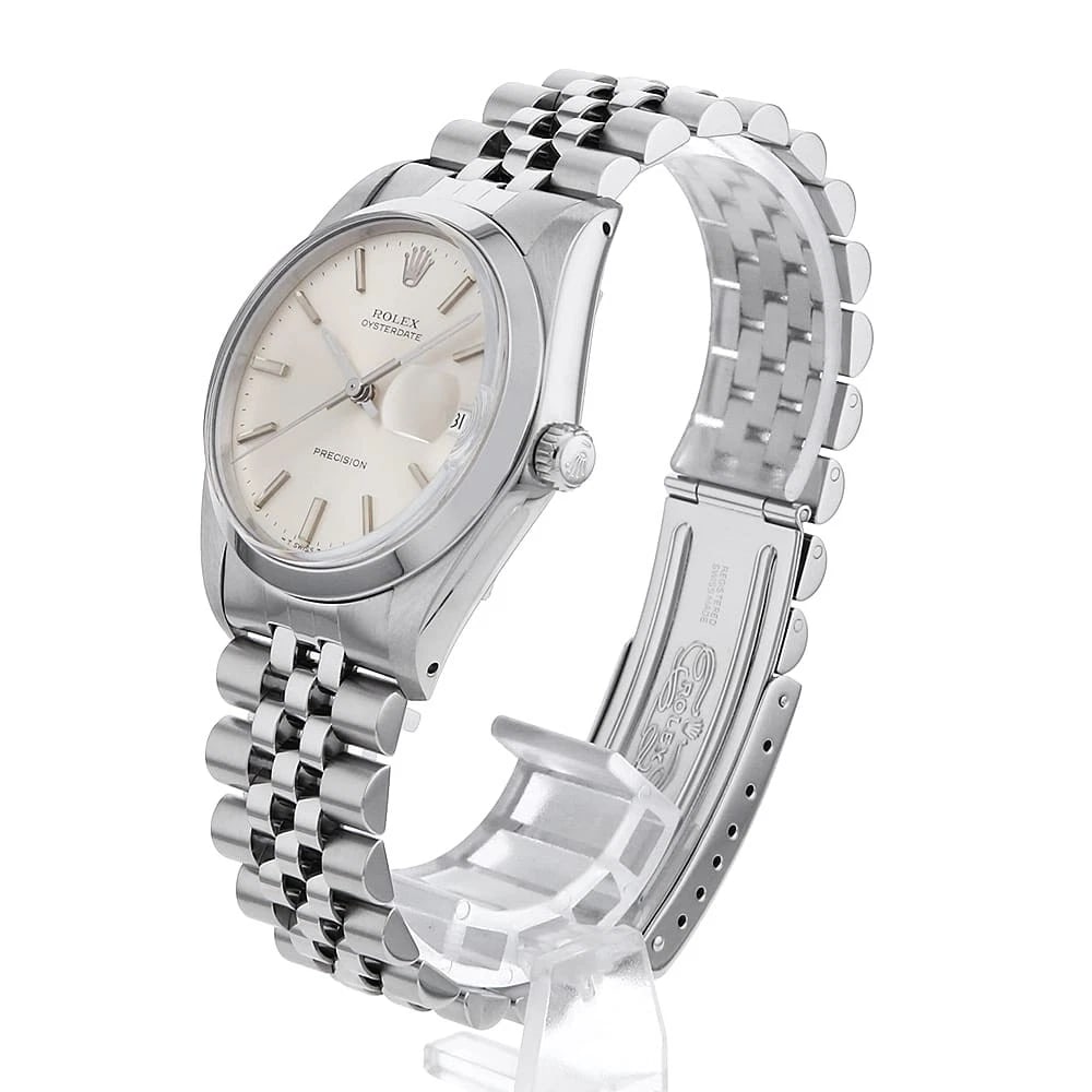 ROLEX OYSTER DATE PRECISION SILVER WATCH - 2