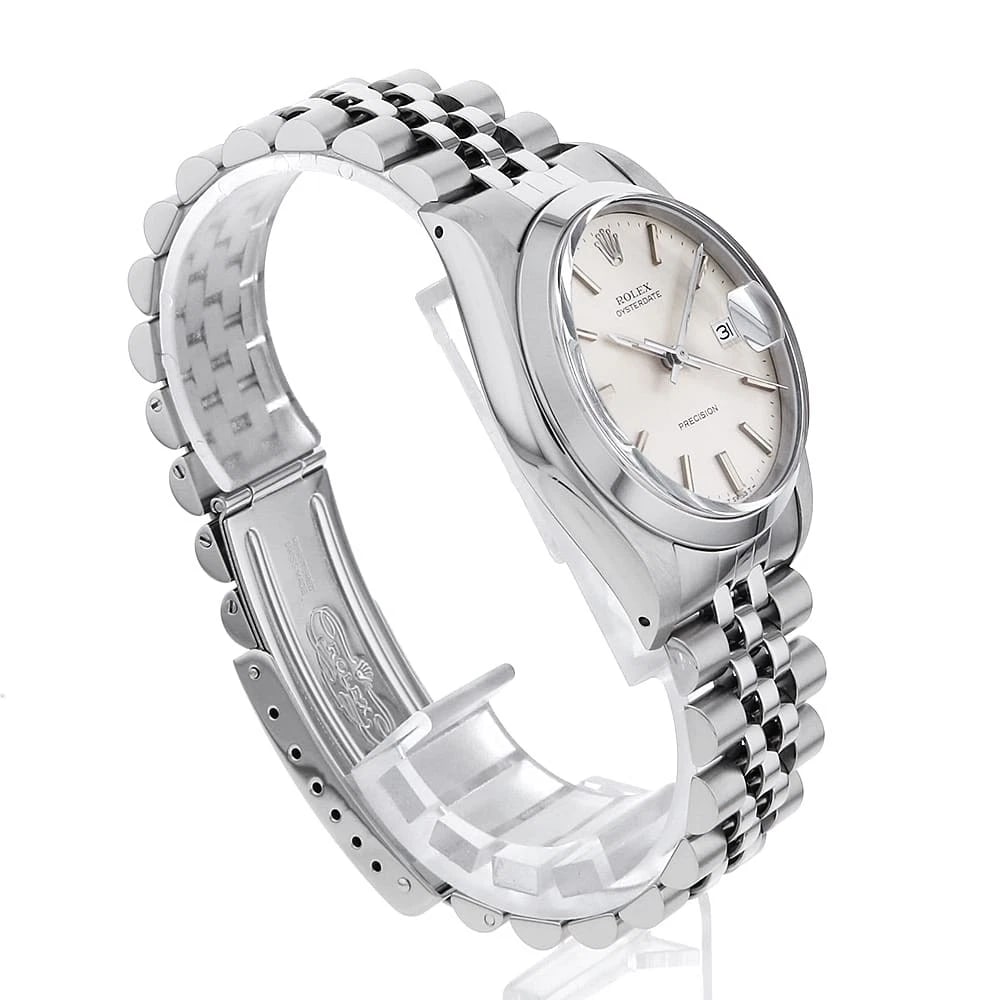 ROLEX OYSTER DATE PRECISION SILVER WATCH - 3