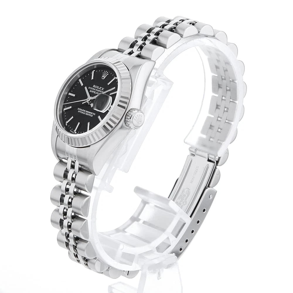 ROLEX DATEJUST BLACK WATCH - 2