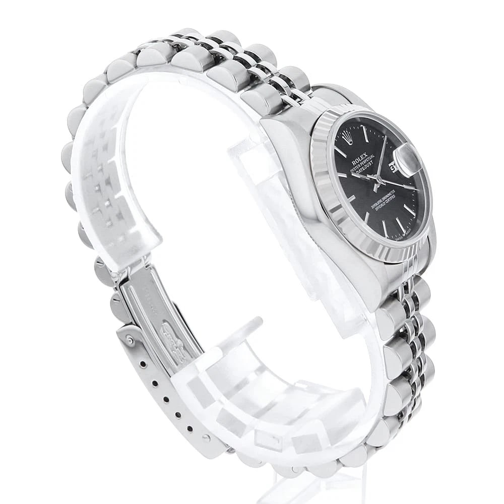ROLEX DATEJUST BLACK WATCH - 3