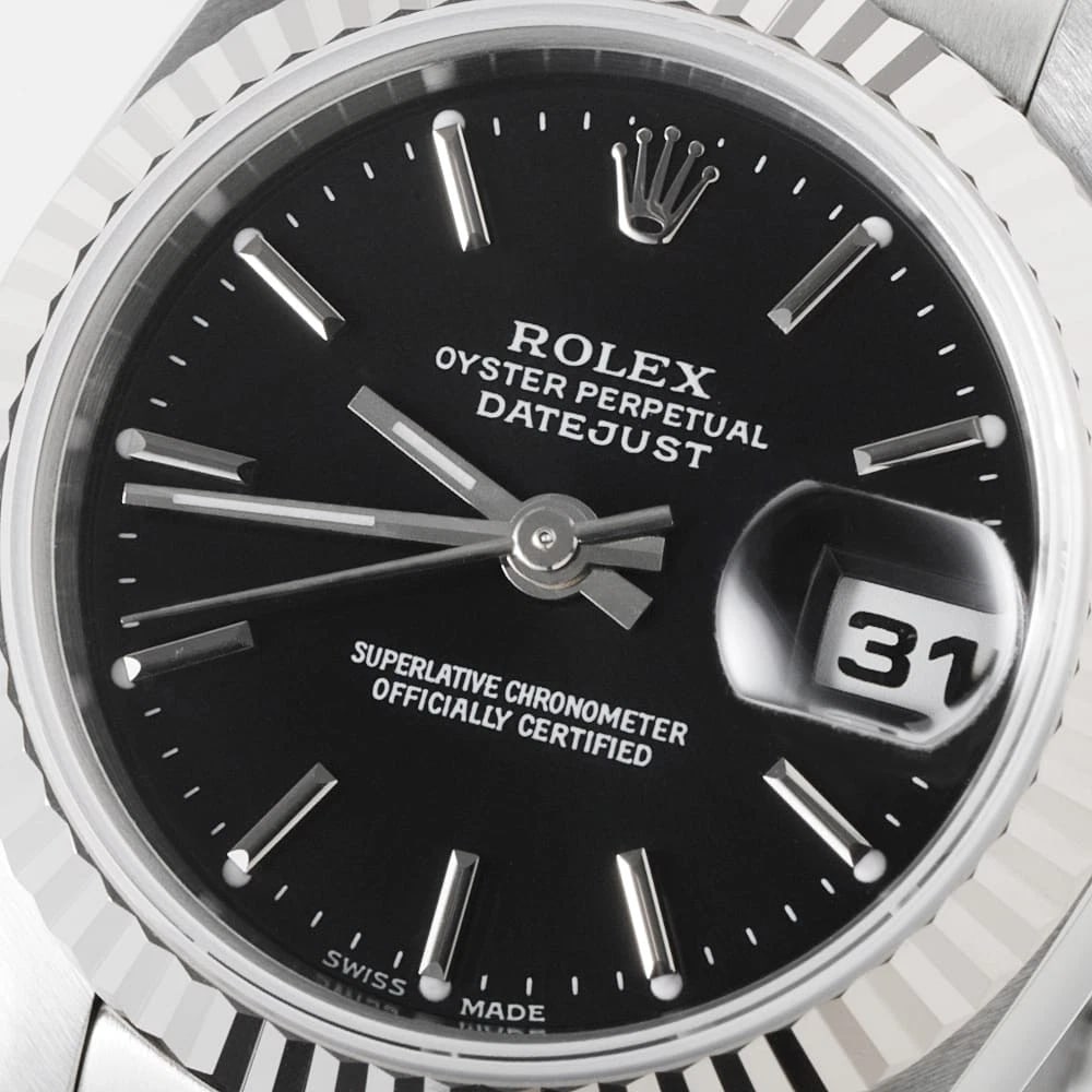 ROLEX DATEJUST BLACK WATCH - 4