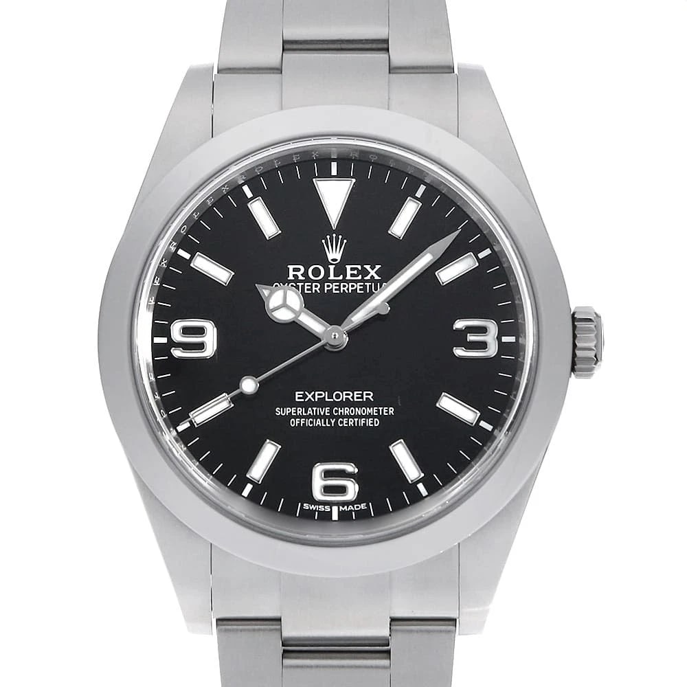 ROLEX EXPLORER LATE MODEL WHITE BLACK WATCH: ROLEX Explorer Late Model White black Watch Brand: ROLEX Type: Wrist watch Material: Band Material Stainless Steel, Case Material Stainless Steel Color: Dial Color Black Size: Case:W39mm