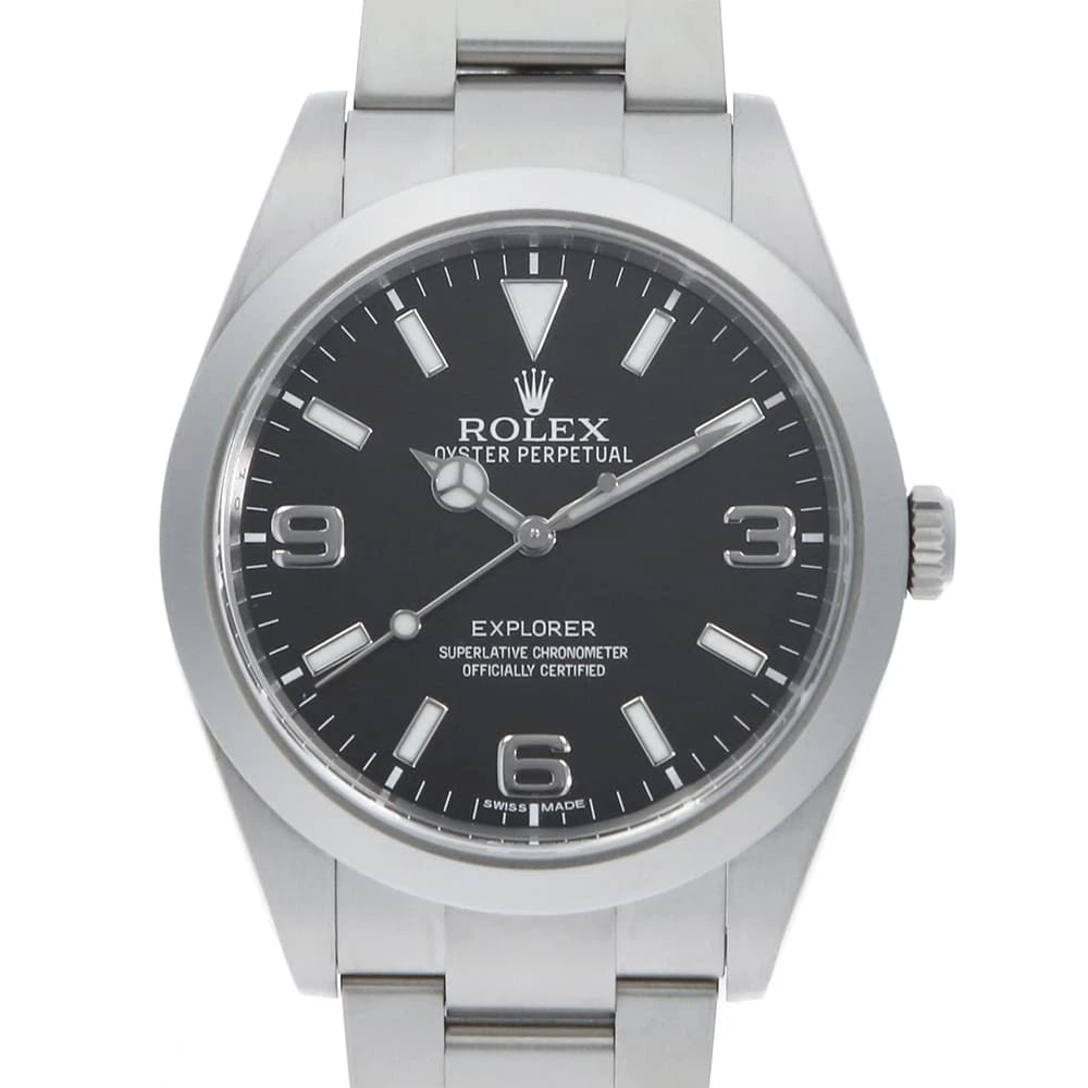ROLEX EXPLORER EARLY MODEL BLACK WATCH: ROLEX Explorer early model black Watch Brand: ROLEX Type: Wrist watch Material: Band Material Stainless Steel, Case Material Stainless Steel Color: Dial Color Black Size: Case:W39mm Circumference of