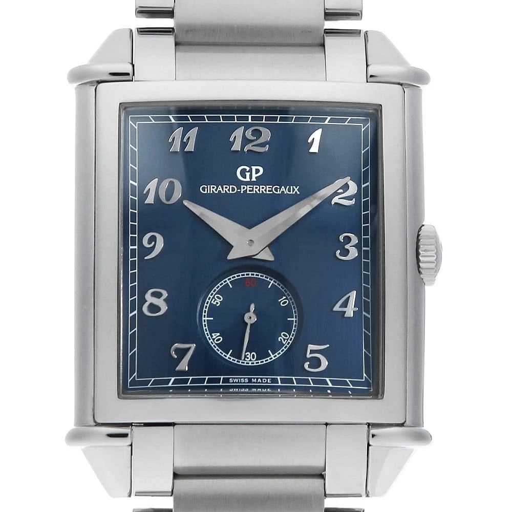 GIRARD-PERREGAUX VINTAGE WATCH: Girard-Perregaux Vintage Watch Brand: Girard-Perregaux Type: Wrist watch Material: Band Material Stainless Steel, Case Material Stainless Steel Color: Dial Color Blue Size: Case:W35mm Circumference of