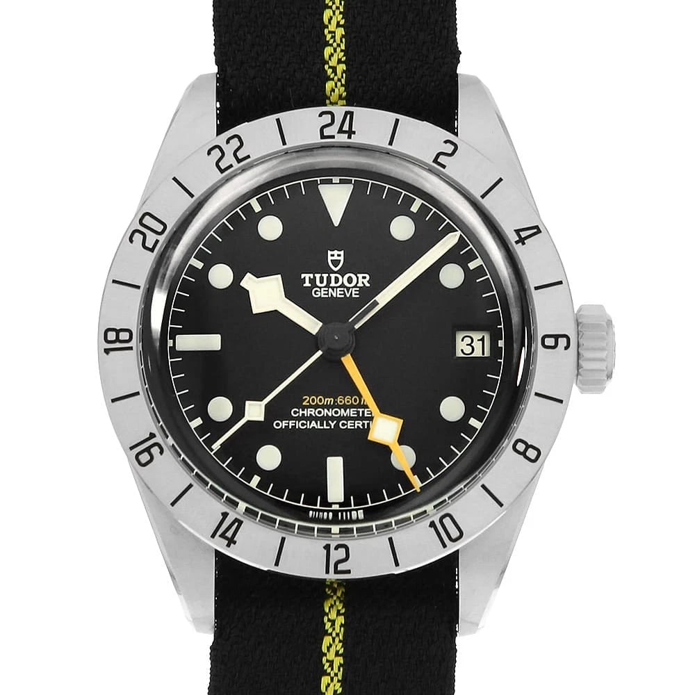 TUDOR BLACK WATCH: TUDOR Black Watch Brand: TUDOR Type: Wrist watch Material: Band Material fabric, Case Material Stainless Steel Color: Dial Color Black Size: Case:W39mm Accessories: None Accessories Notice: When